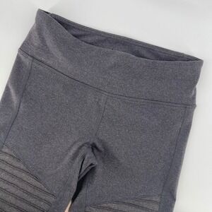 ALO Yoga Moto Leggings‎ Women's Gray Ribbed Athletic High Waist Size S